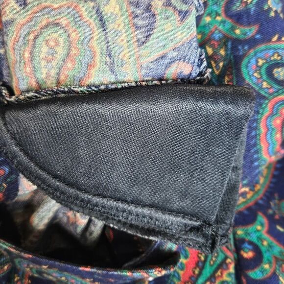 Talbots X Sara Cambell 80s Jeweltone Paisley Button Front Midi Tea Length Dress - Picture 10 of 15